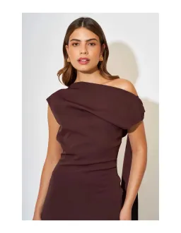 Odd Muse - The Ultimate Muse Drape Maxi Dress "Fig" Size S for rent on The Volte - image 2