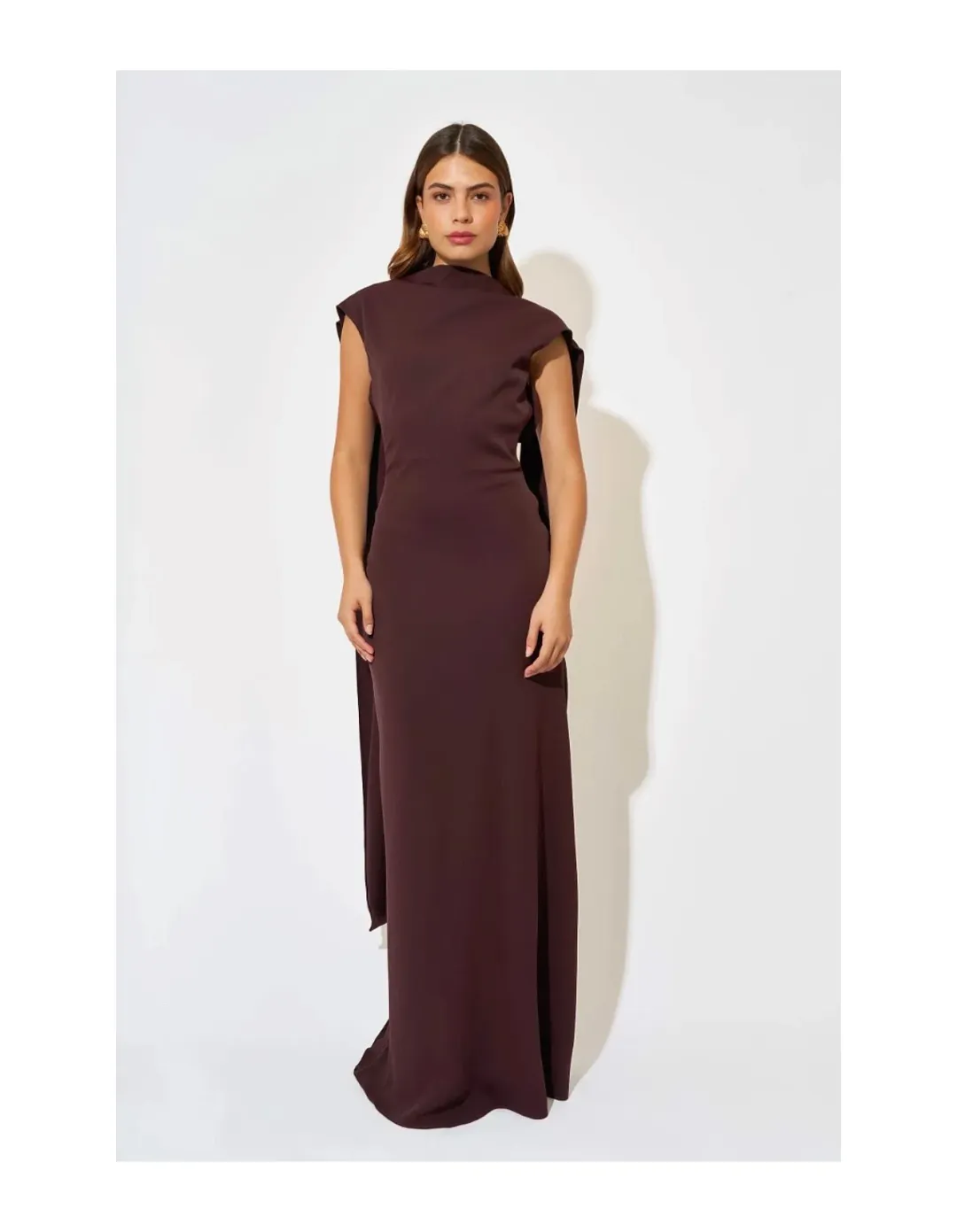 Odd Muse - The Ultimate Muse Drape Maxi Dress "Fig" Size S for rent on The Volte - main image