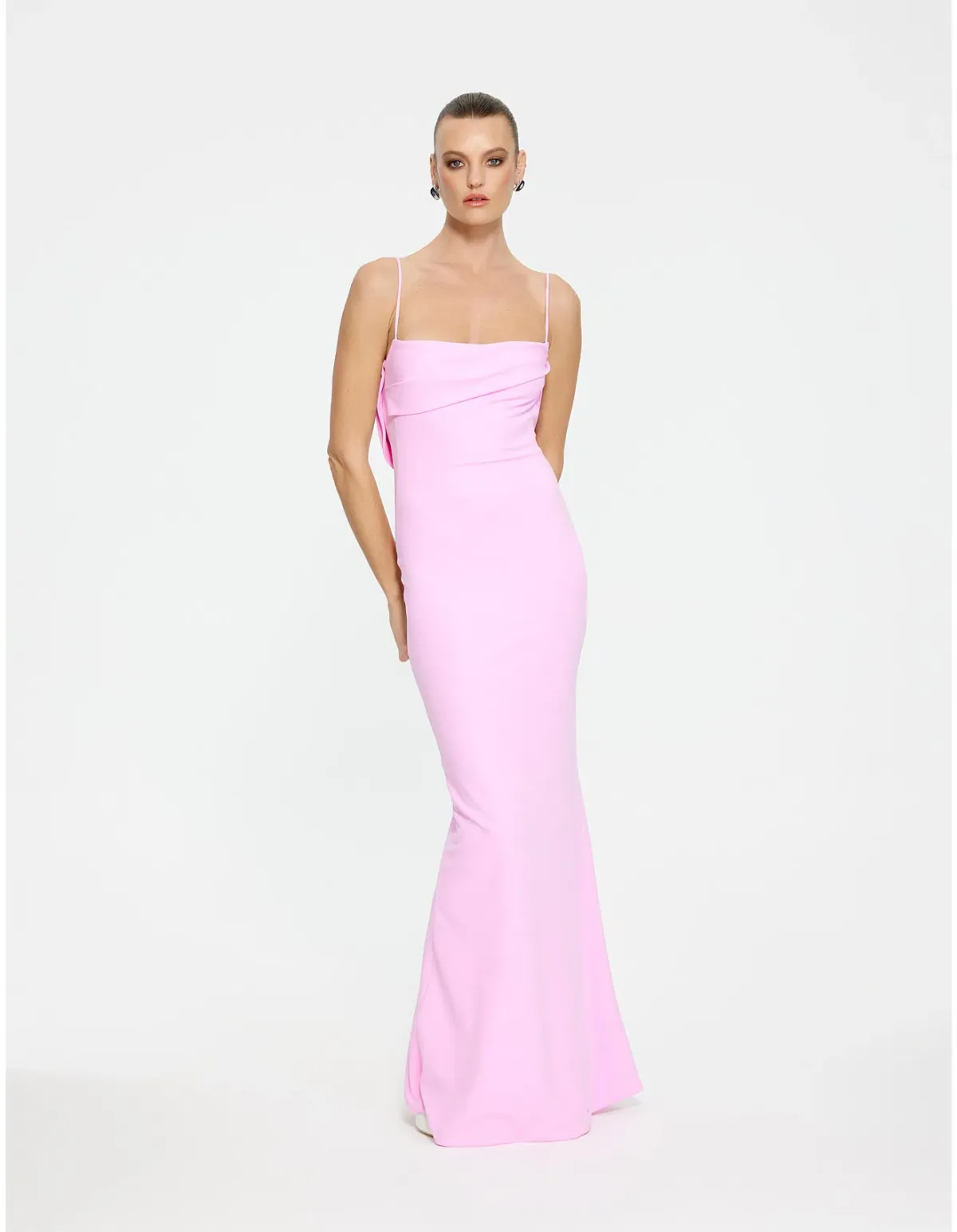 Effie Kats - Havilland Low Back Floor Length Gown "Taffy Pink" Size S for rent on The Volte - main image