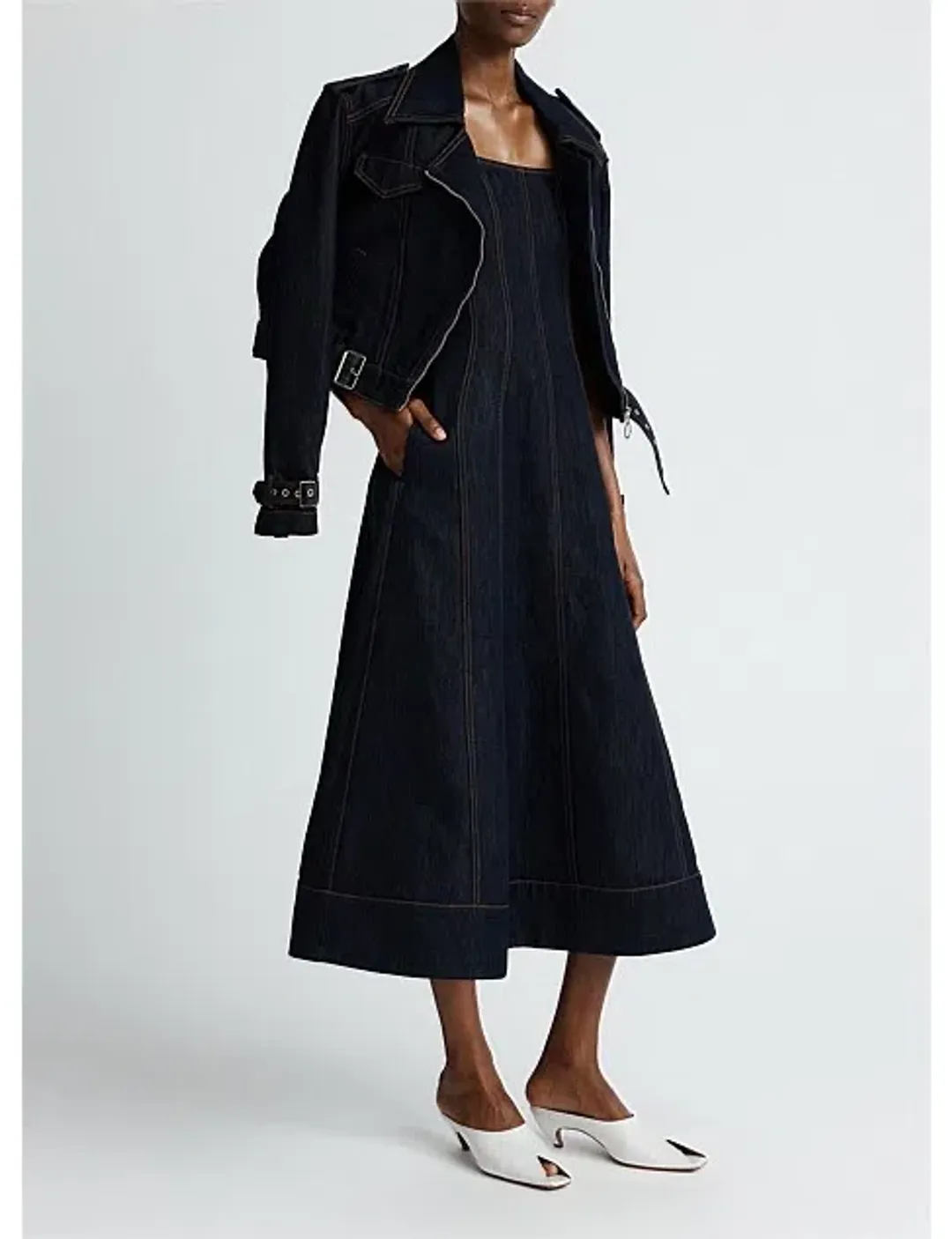ANNA QUAN Justice Dress Dark Indigo Denim Size 8 AU for rent on The Volte - main image