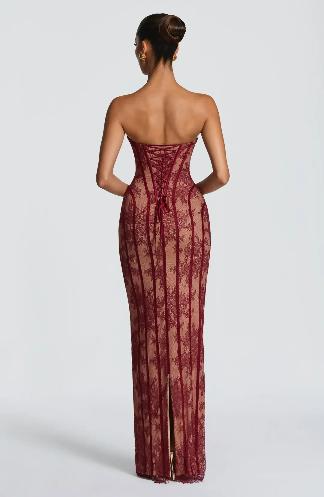 BABY BOO SIAN MAXI DRESS BURGUNDY / SIZE 8 for rent on The Volte - main image