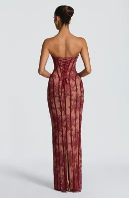 BABY BOO SIAN MAXI DRESS BURGUNDY / SIZE 8 for rent on The Volte - image 4