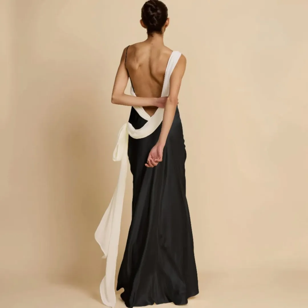 Arcina Ori Helena Dress Black & Ivory Medium for rent on The Volte - main image