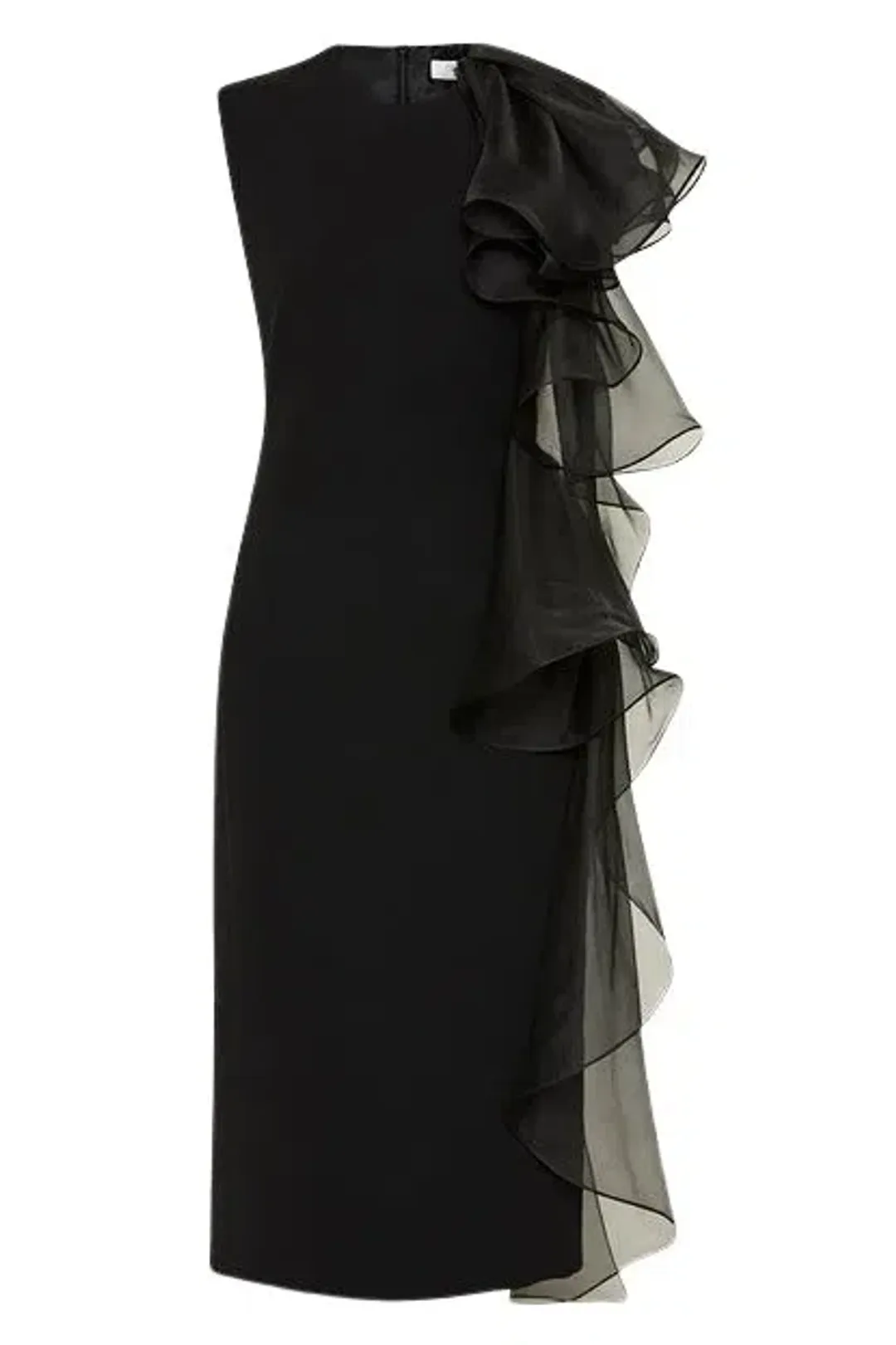 Carla Zampatti Ruffle Shoulder Midi Dress Size AU10 for rent on The Volte - main image