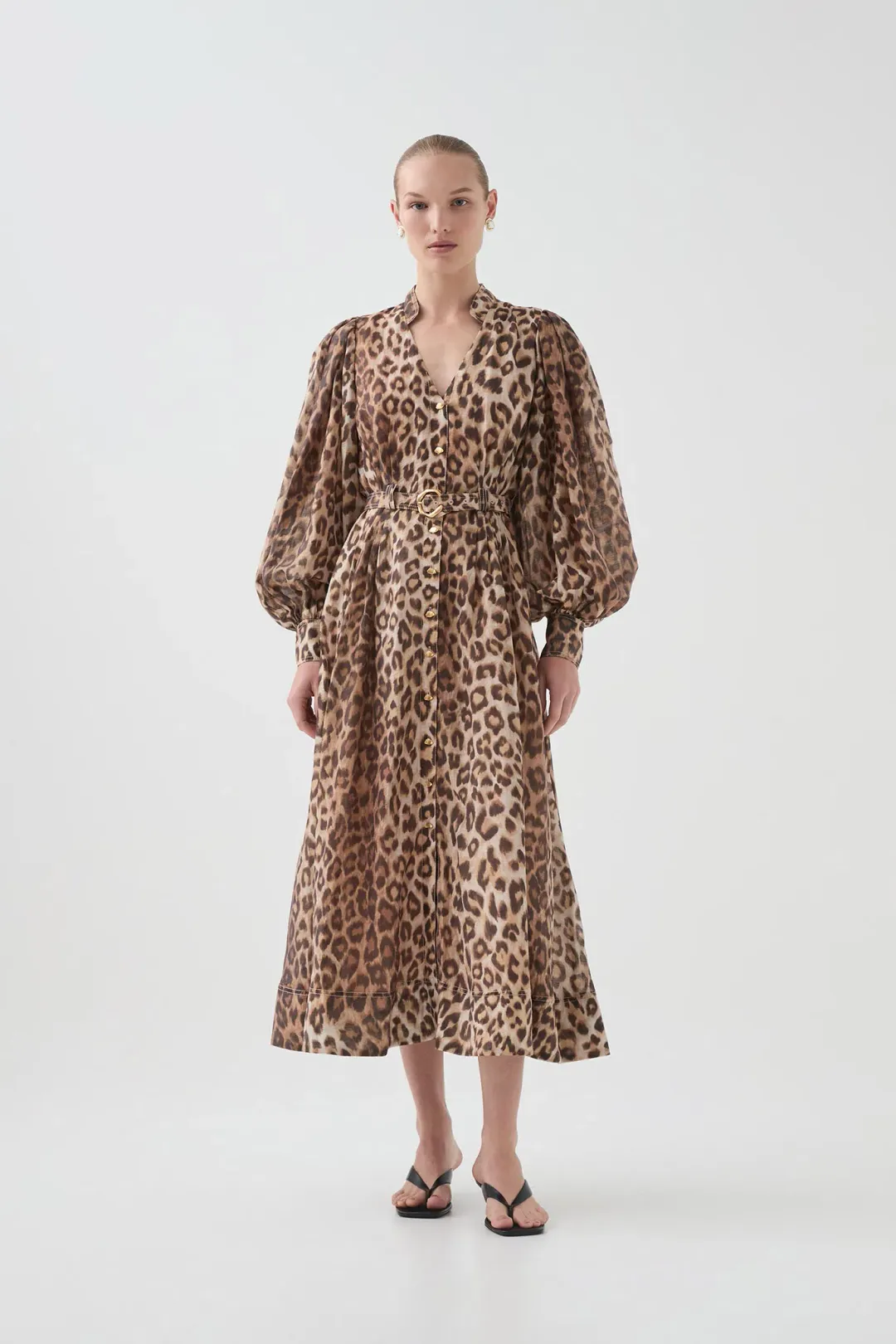 Aje Isabella Shirtdress in Leopard print, size AU 10 for rent on The Volte - main image