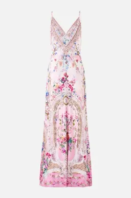 Camilla V-Neck Long Bias Slip Dress With Train  Palatial Pastels size S for rent on The Volte - image 2