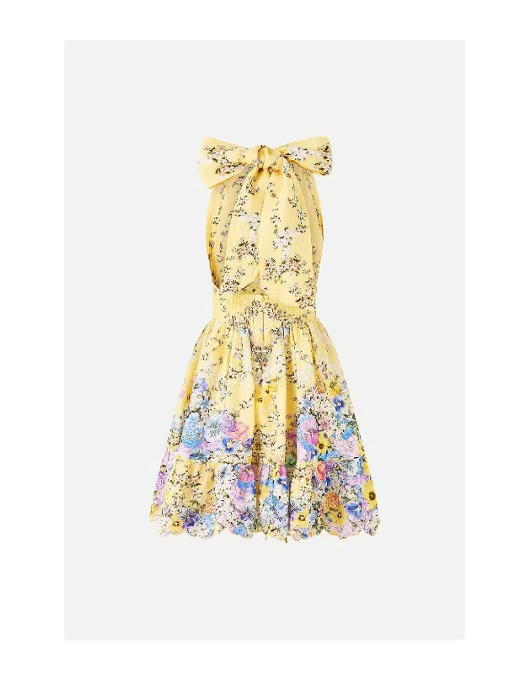 CAMILLA RUFFLE HEM HALTER SHORT DRESS SIZE XS  for rent on The Volte - main image