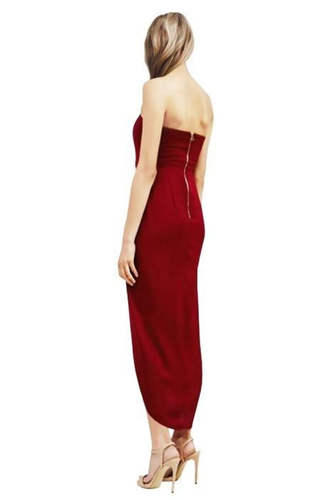 Shona Joy Core V Bustier Draped Midi Dress Size 12 for rent on The Volte - main image