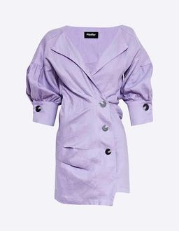 Pfeiffer Seeka Linen Twist Dress Purple Size 10  for rent on The Volte - image 2
