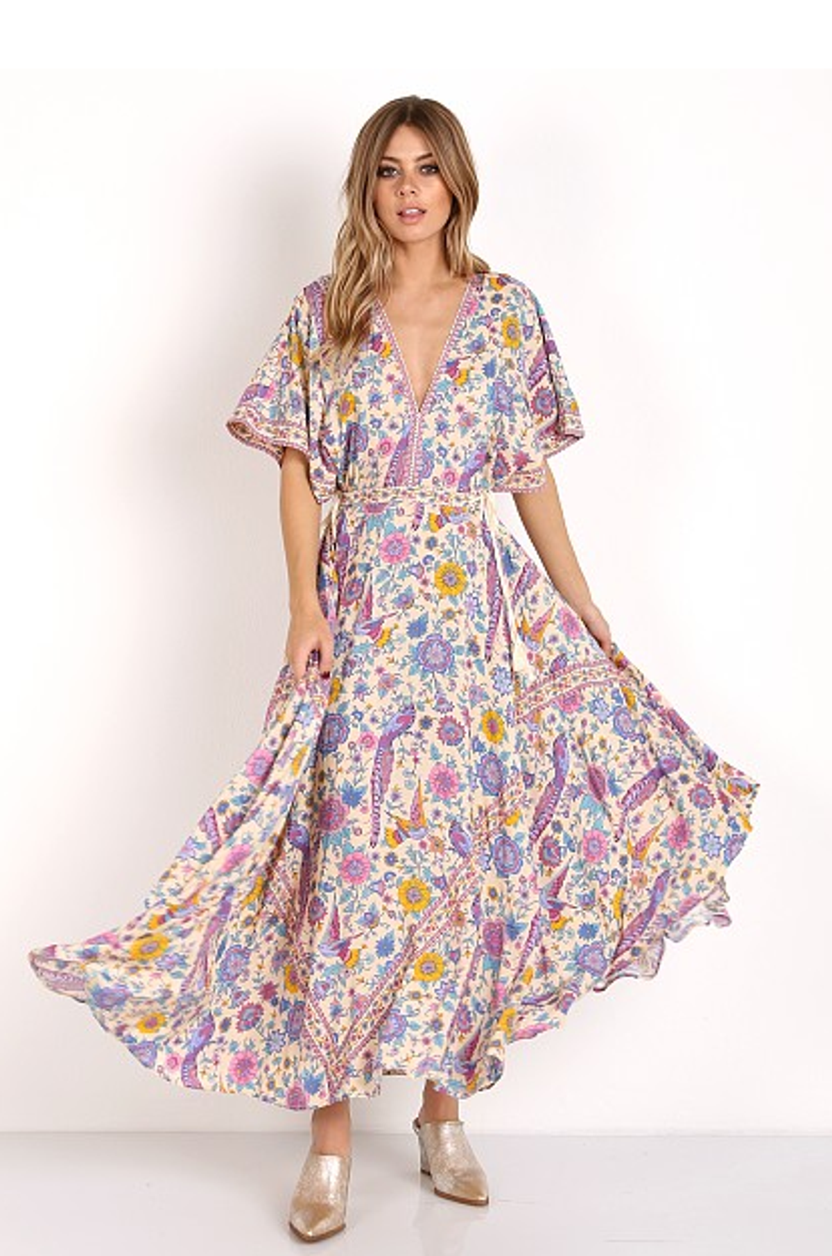 Spell & The Gypsy Lovebird Half Moon Gown Chamomile size 10 for rent on The Volte - main image