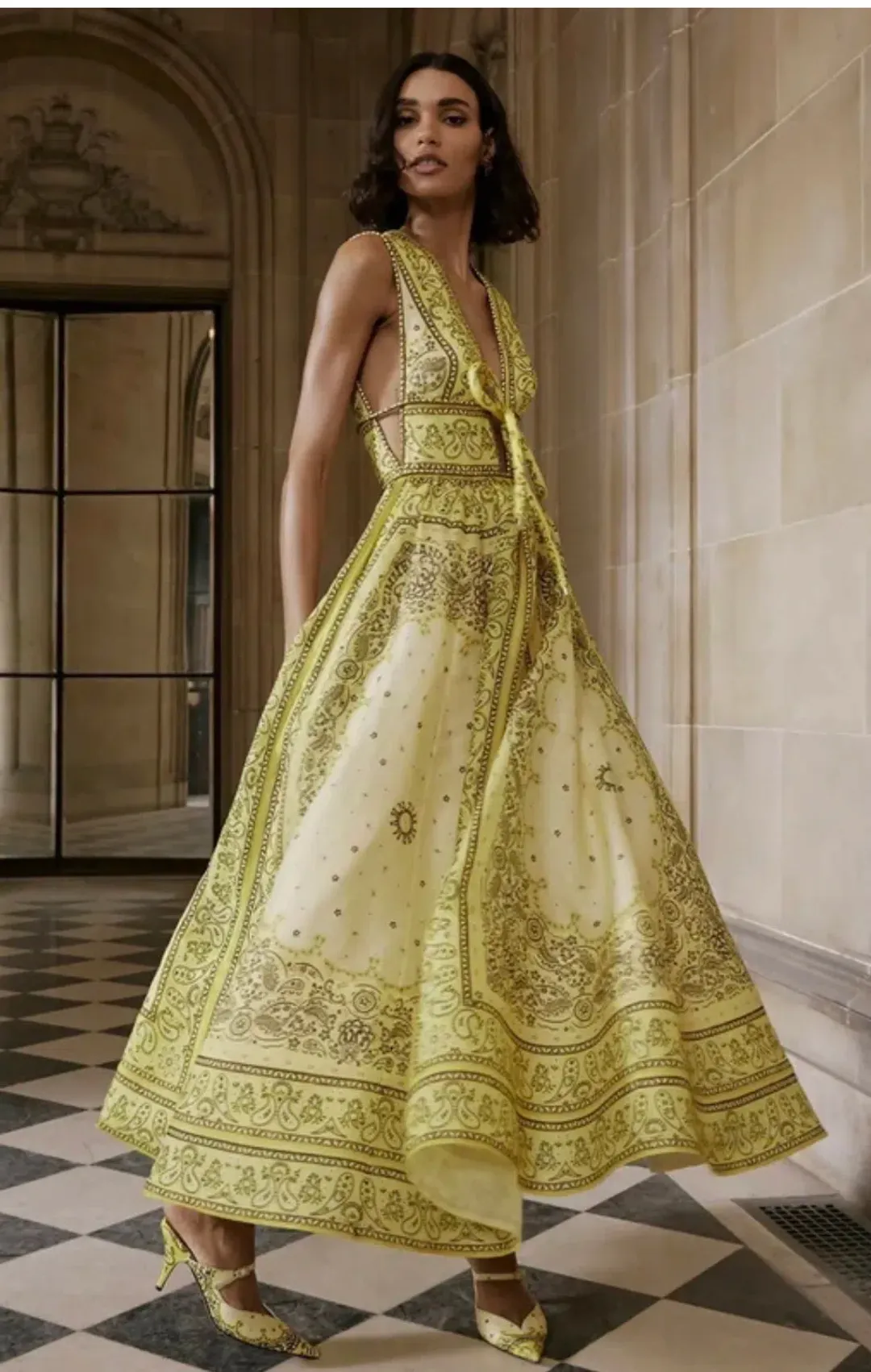 Zimmermann Matchmaker Bow Long Dress Size 0/ AUS 8 for rent on The Volte - main image