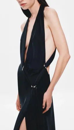 Misha / Harlow Satin Dress / Black / Size L/12 for rent on The Volte - image 2
