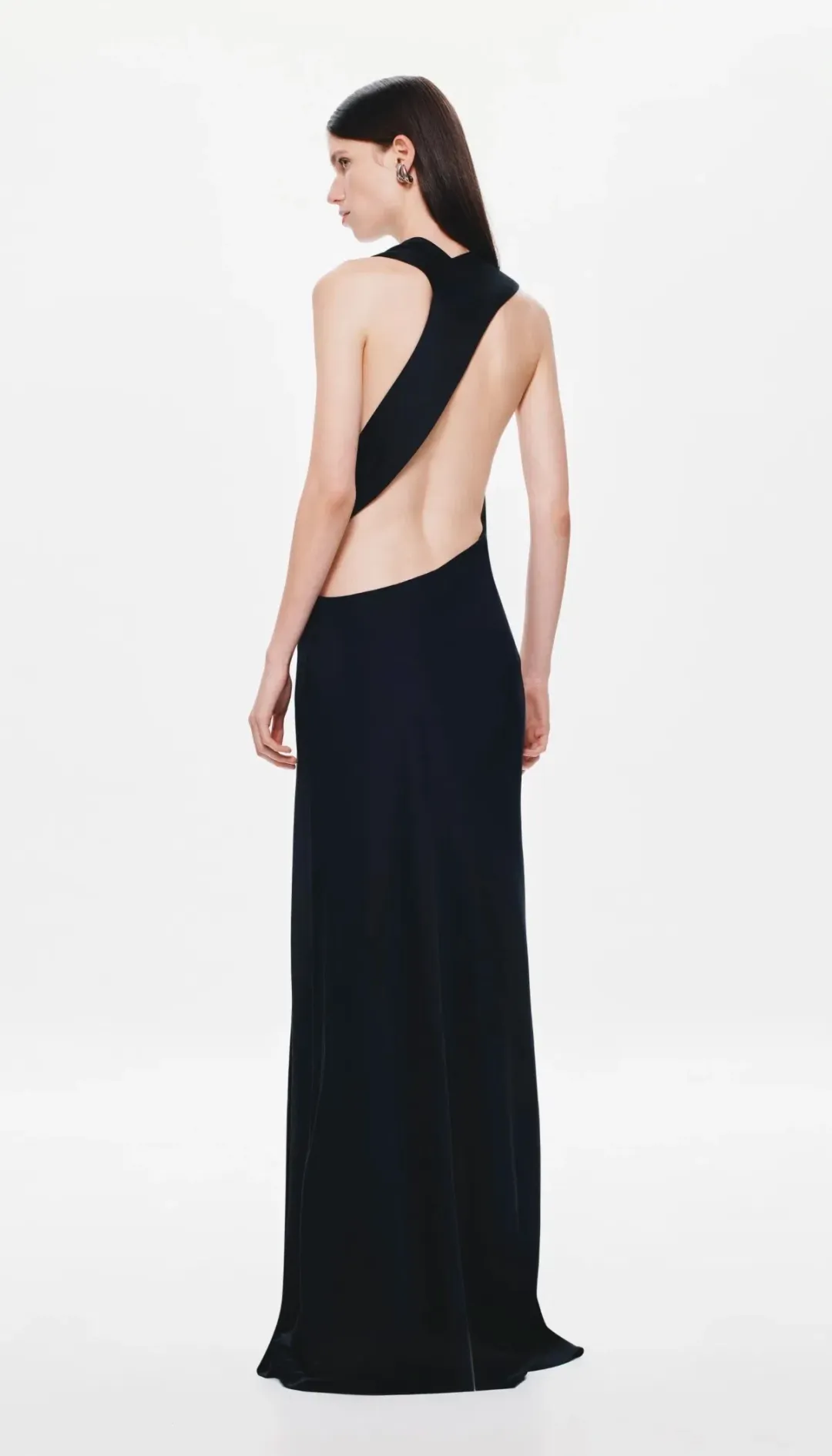 Misha / Harlow Satin Dress / Black / Size L/12 for rent on The Volte - main image