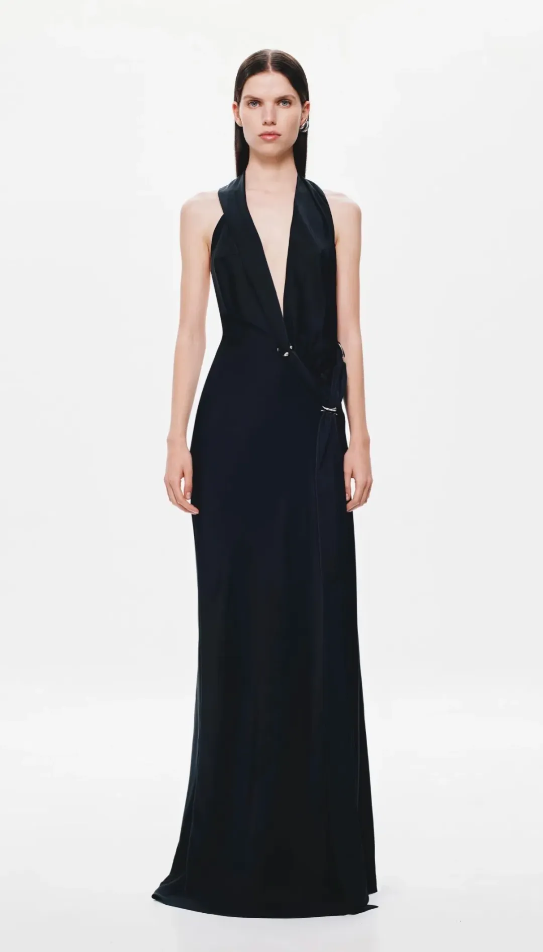 Misha / Harlow Satin Dress / Black / Size L/12 for rent on The Volte - main image