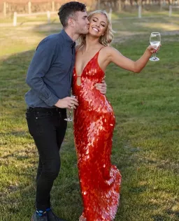 Misha / Sapphire Sequin Dress / Red / 10 for rent on The Volte - image 5