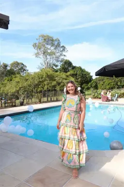 Alemais Porcelain Frill Midi Dress In Pink Size 16 for rent on The Volte - image 3