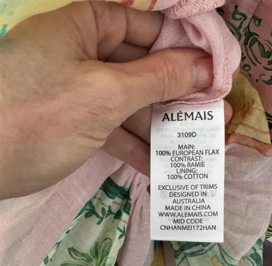 Alemais Porcelain Frill Midi Dress In Pink Size 16 for rent on The Volte - main image