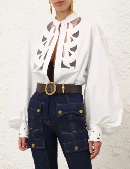Zimmermann Luna Applique Top Blouse for rent on The Volte - image 1