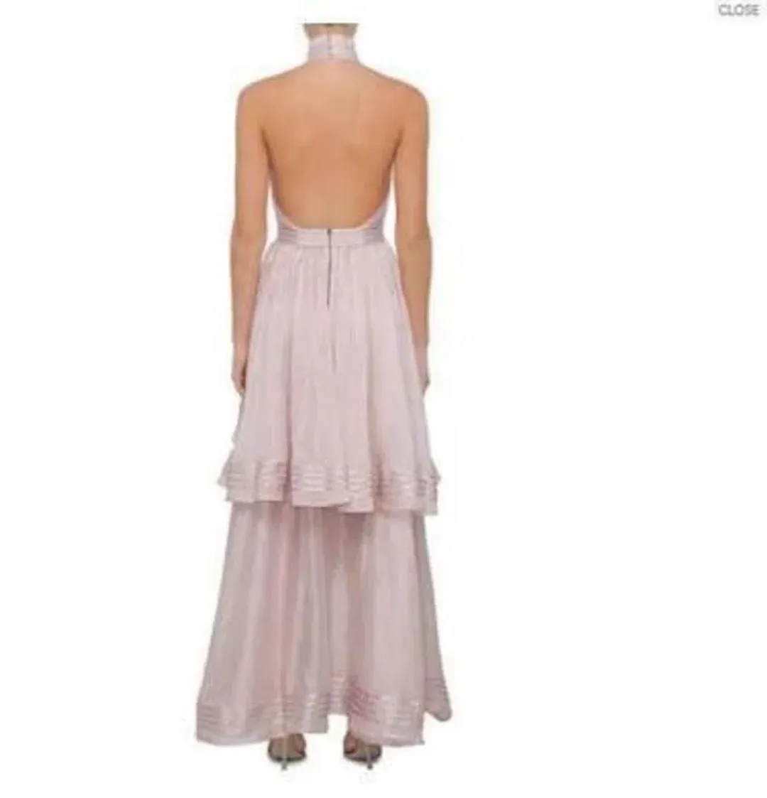 🩶 AJE Sienna Halter Maxi Dress – Silver Grey – Size 8 (AU) 🩶 for rent on The Volte - main image