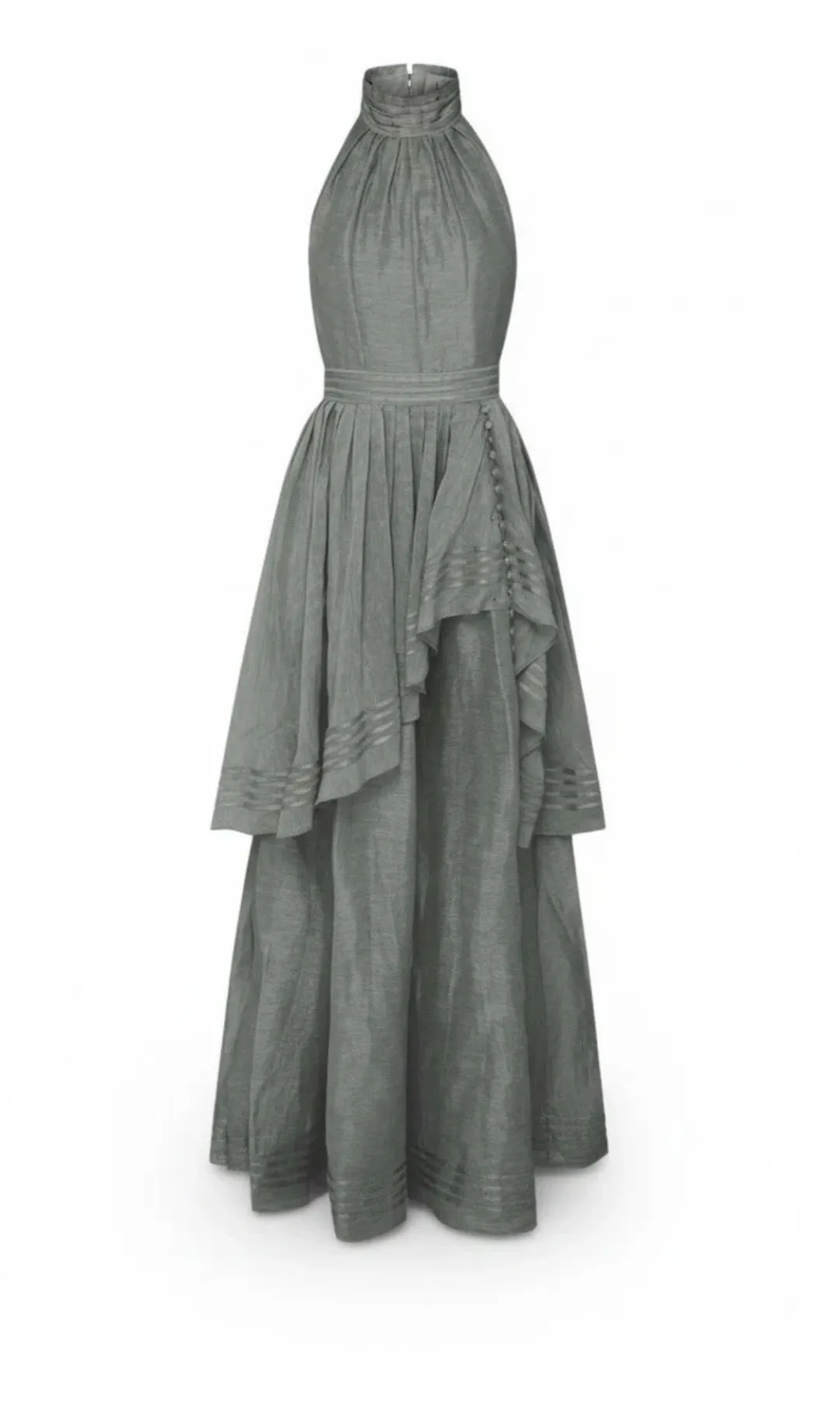 🩶 AJE Sienna Halter Maxi Dress – Silver Grey – Size 8 (AU) 🩶 for rent on The Volte - main image