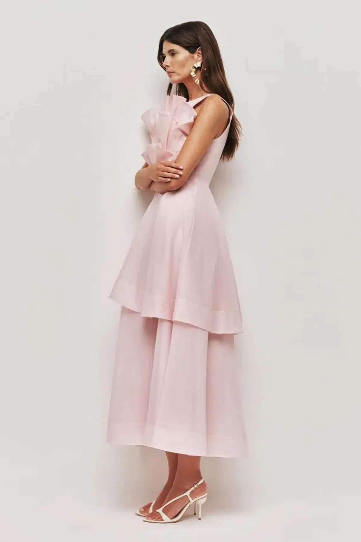 🌸 AJE Selestia Midi Dress - Size 10 AU - Ash Pink - Sleeveless Formal Outfit 🌸 for rent on The Volte - main image