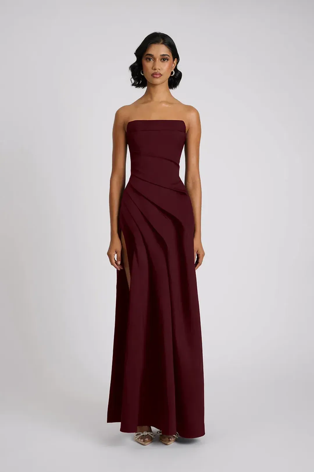 Eliya Deanna gown wine size 8 for rent on The Volte - main image