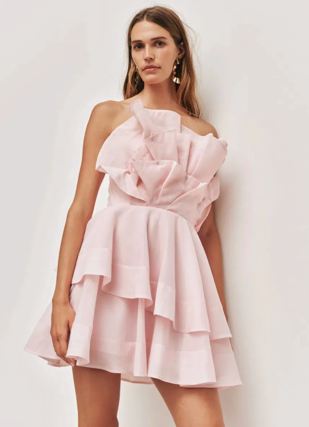 Aje Selestia Mini Dress Pink for rent on The Volte - main image