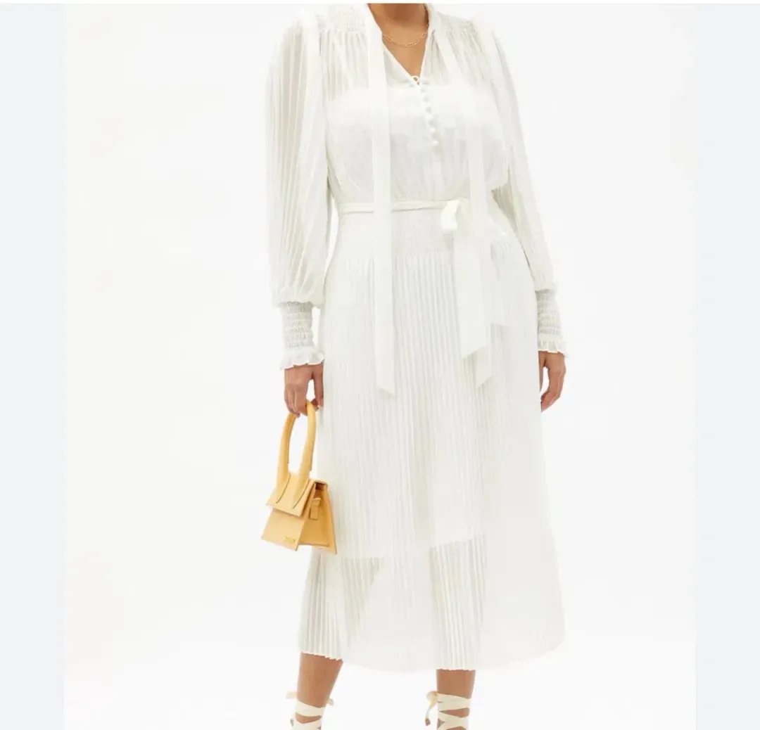 Zimmerman Pleated White Midi Size 0 for rent on The Volte - main image