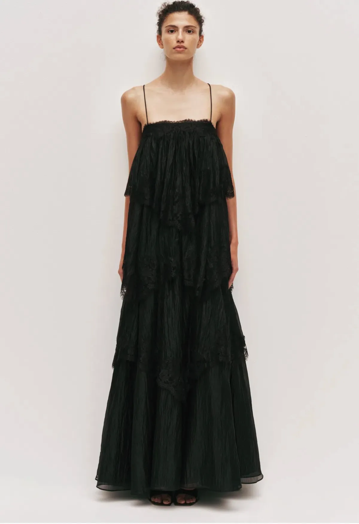 Aje Ophelia Lace Gown in Black - size 8 for rent on The Volte - main image