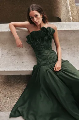 Aje Aquiline Gown in Hunter Green for rent on The Volte - image 1