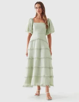 The Fated Bello Midi Dress Green Size 18 for rent on The Volte - image 1
