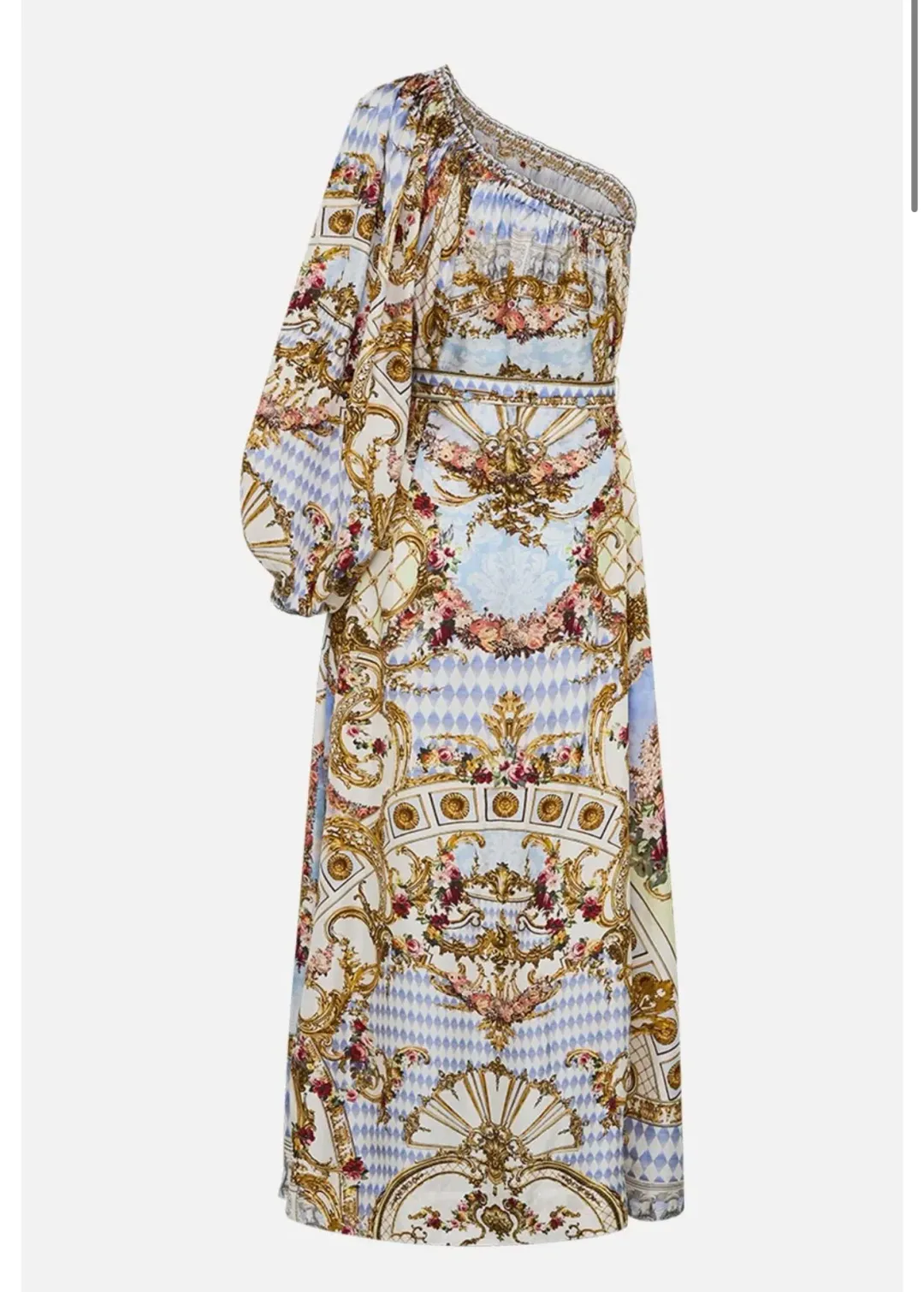 One Shoulder Dress With Blouson Sleeve -Throne Games Size 18 for rent on The Volte - main image
