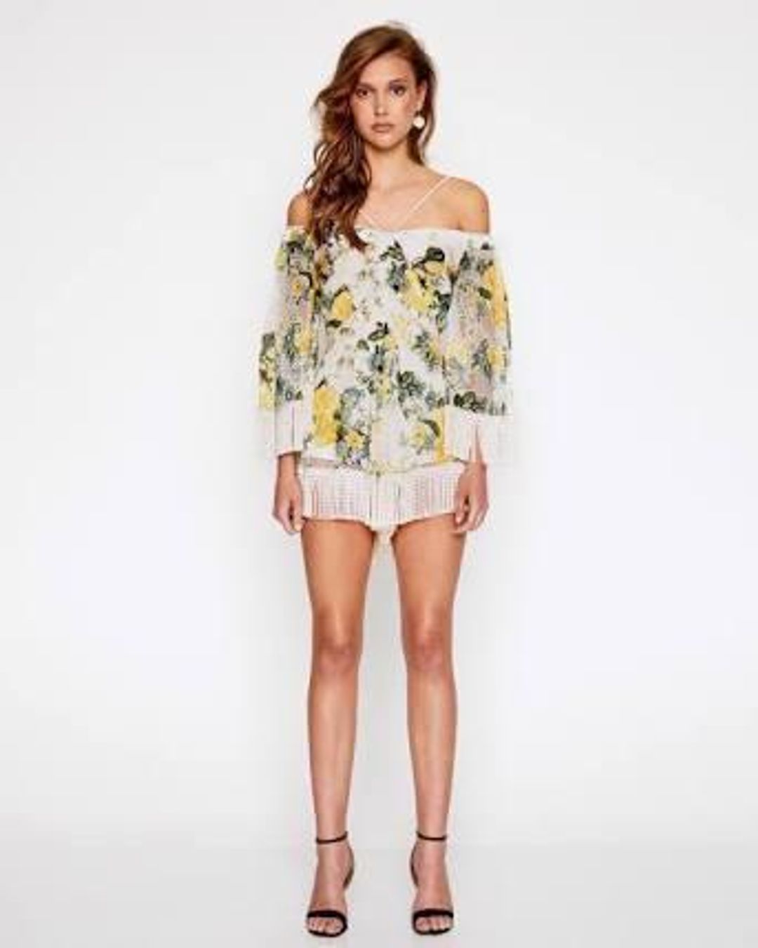 Alice McCall Le Fleur Playsuit Yellow Floral Size 8  for rent on The Volte - main image
