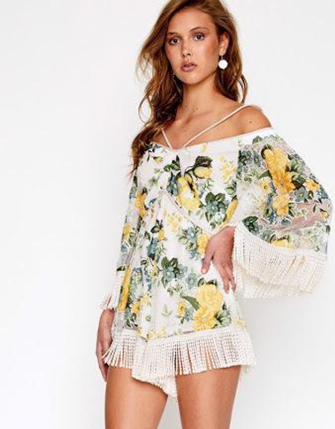 Alice McCall Le Fleur Playsuit Yellow Floral Size 8  for rent on The Volte - main image