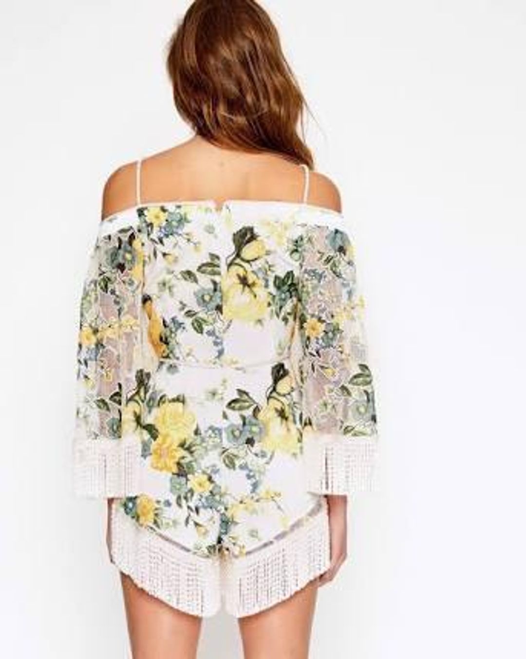 Alice McCall Le Fleur Playsuit Yellow Floral Size 8  for rent on The Volte - main image