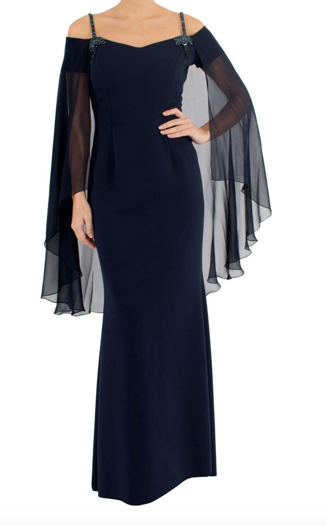 Anthea Crawford Downtown Abbey Navy Shawl Gown size 14 for rent on The Volte - main image
