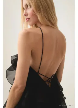 AJE PANDOREA LAYERED MAXI DRESS BLACK 16 for rent on The Volte - image 5