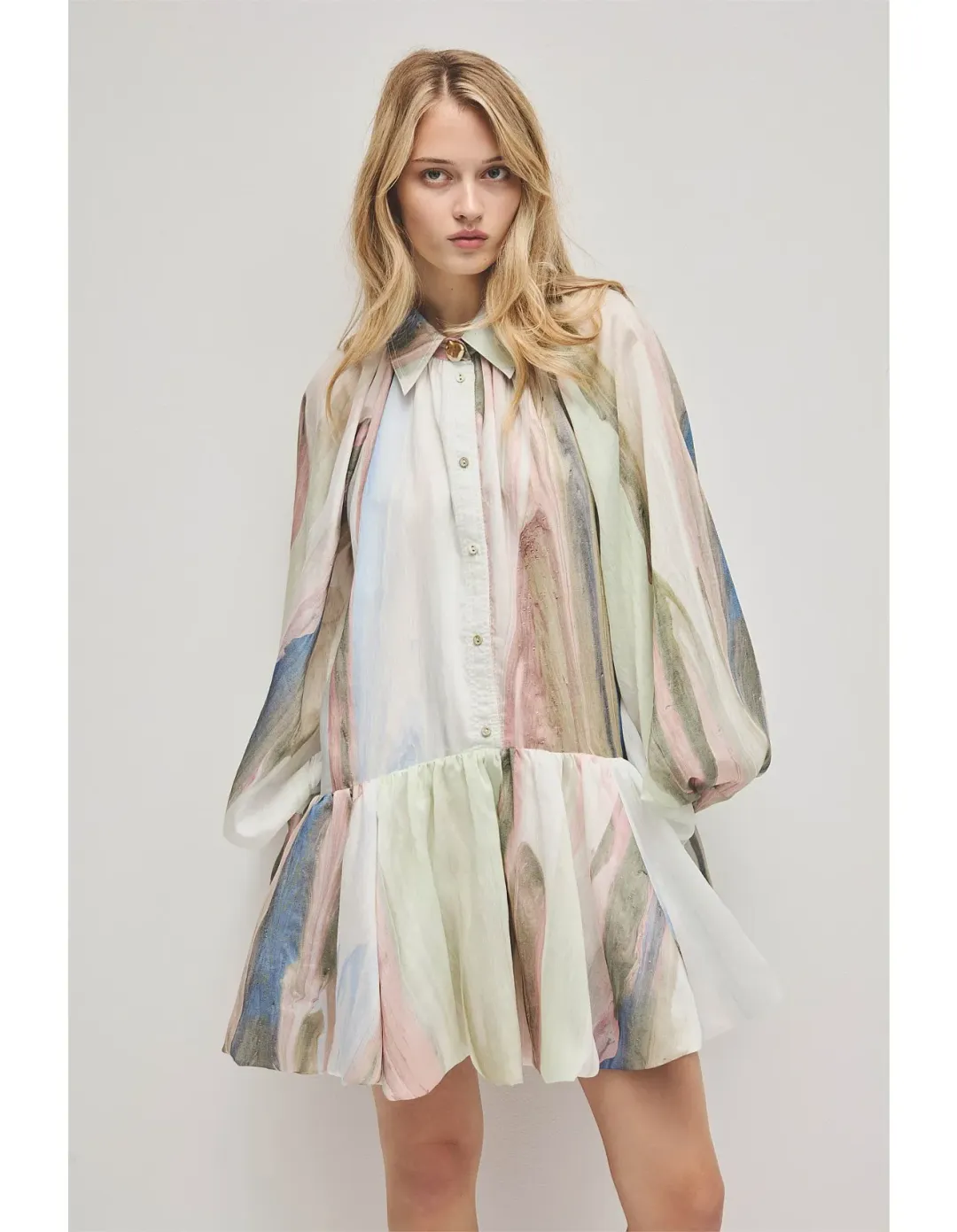 Aje Mietta Mini Dress Size 10 AU Blue Reverie for rent on The Volte - main image