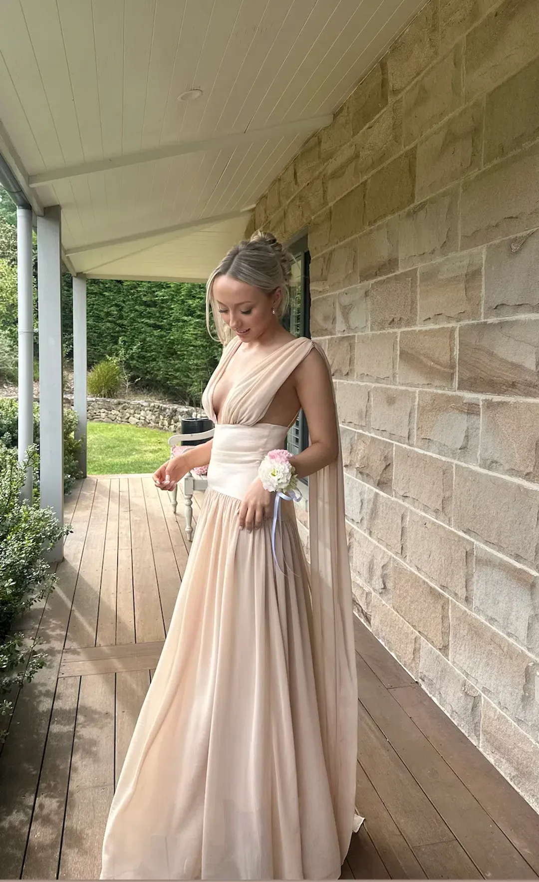 Arcina Ori Ramona Dress in champagne for rent on The Volte - main image