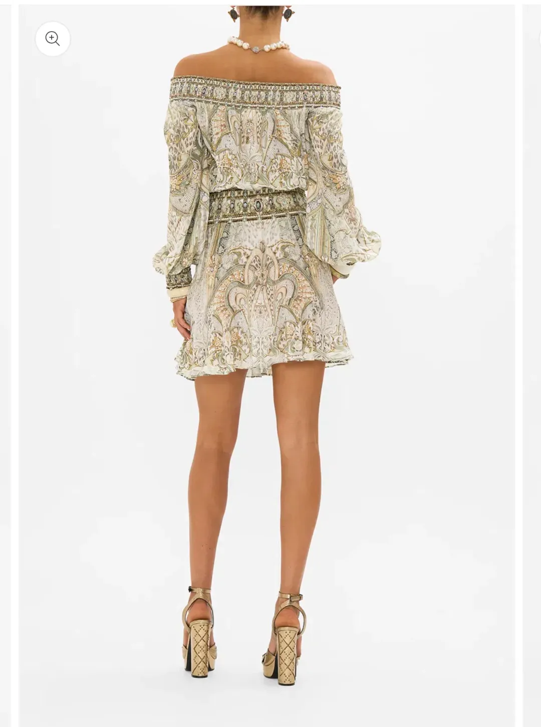CAMILLA Off Shoulder Short Dress Ivory Tower Tales  for rent on The Volte - main image