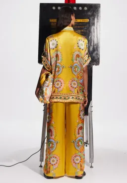 Alemais Pinball Silk Set - Shirt and Pants Yellow for rent on The Volte - image 2