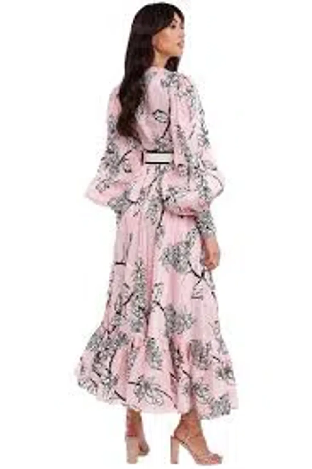LEO LIN Pina Silk Linen Maxi Dress Floral for rent on The Volte - main image