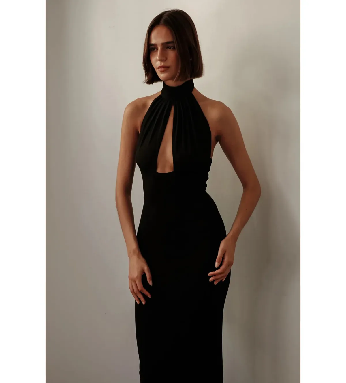 Nookie Martini Halter Gown in Black Size M/AU10 for rent on The Volte - main image