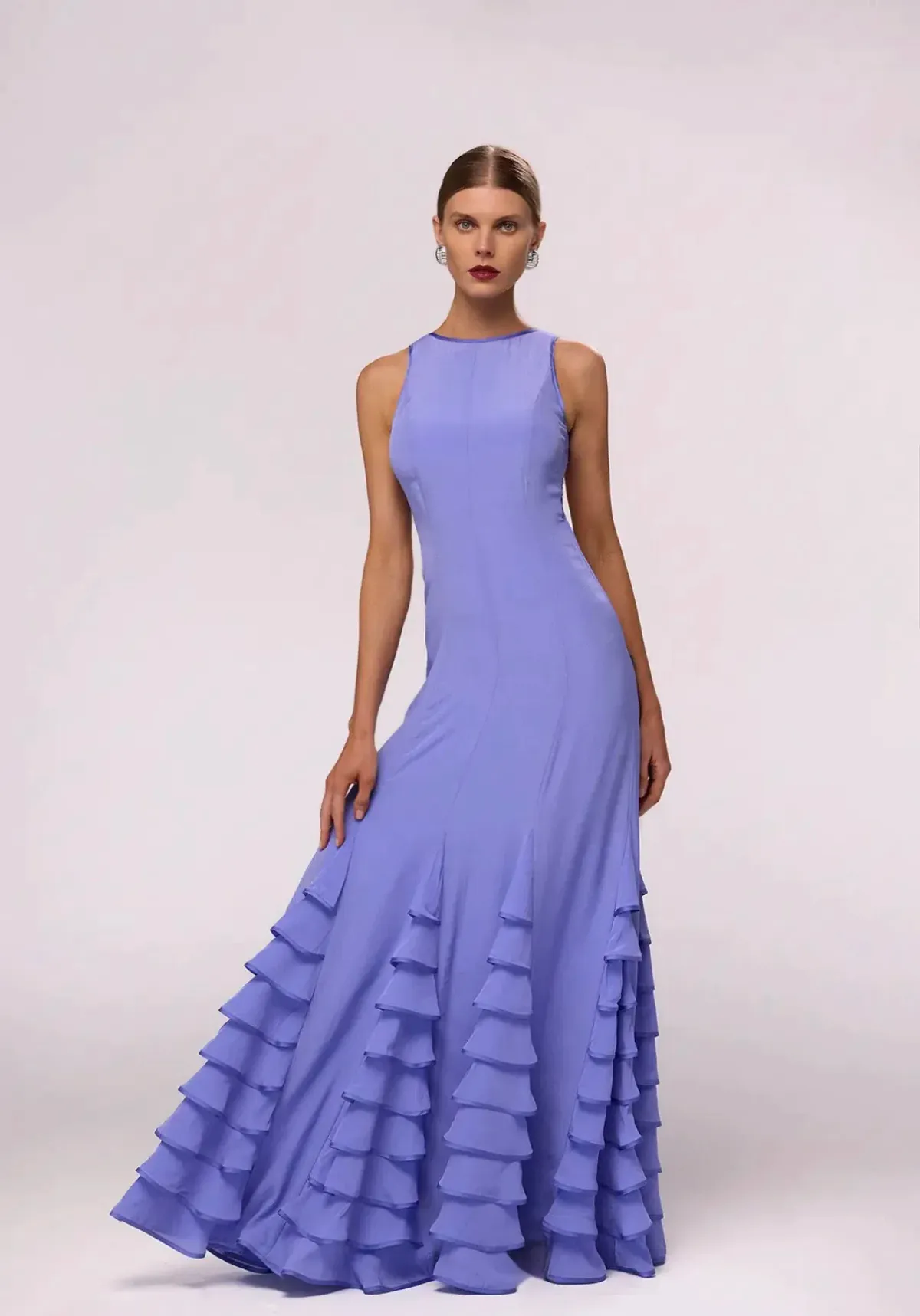 Same - Tired Chiffon Gown size 6 for rent on The Volte - main image