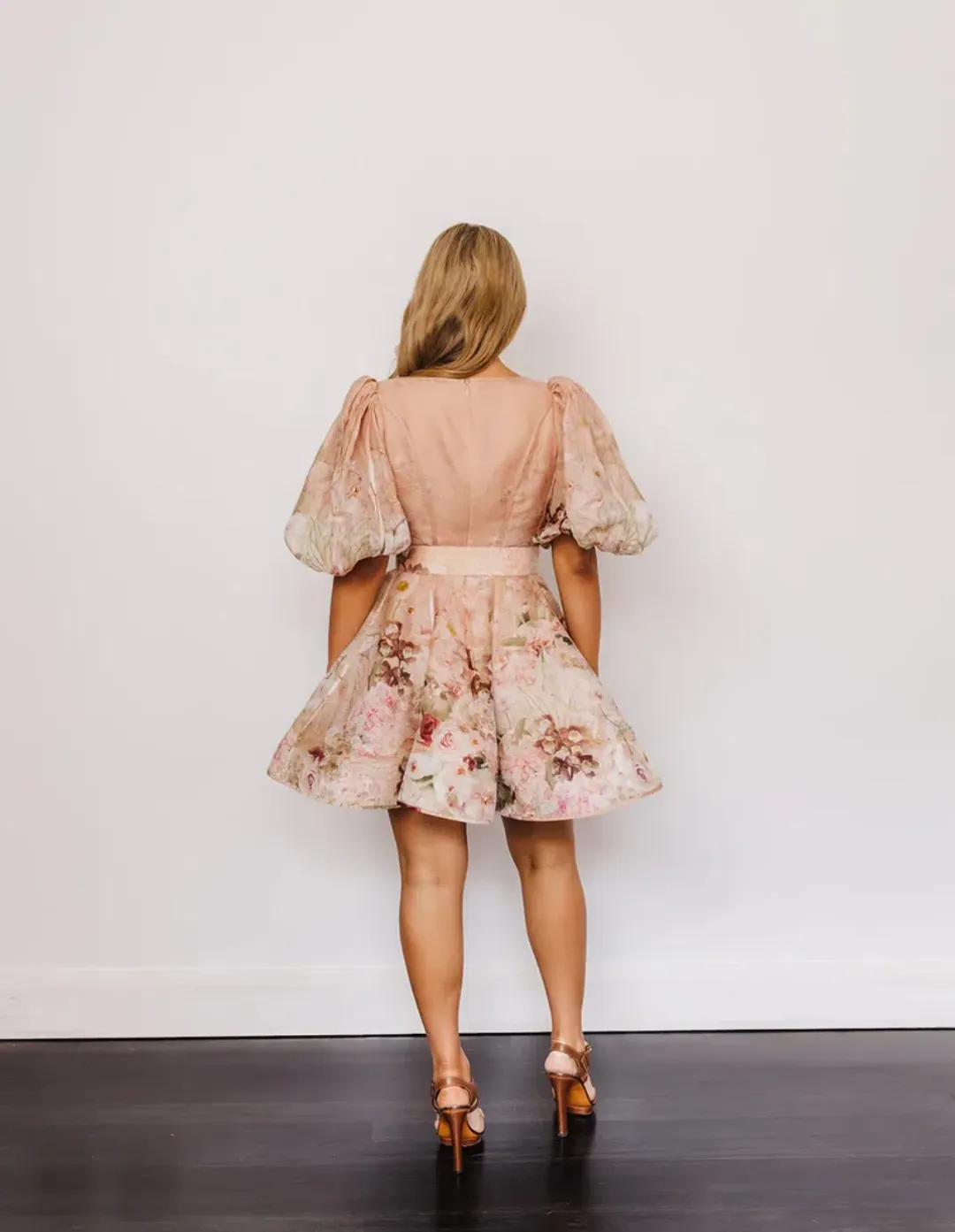 Zimmermann Dancer Floral Puff Sleeve Mini Dress Size 2 AU 12 for rent on The Volte - main image