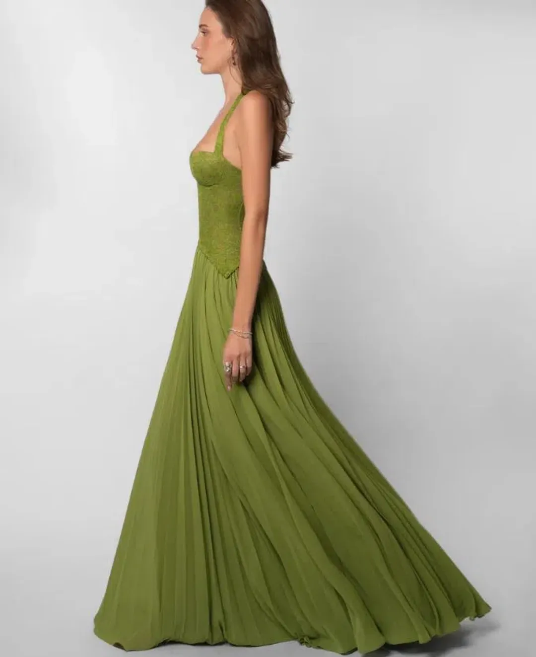 Fenity Gaia Dress in Green Size M/10 for rent on The Volte - main image