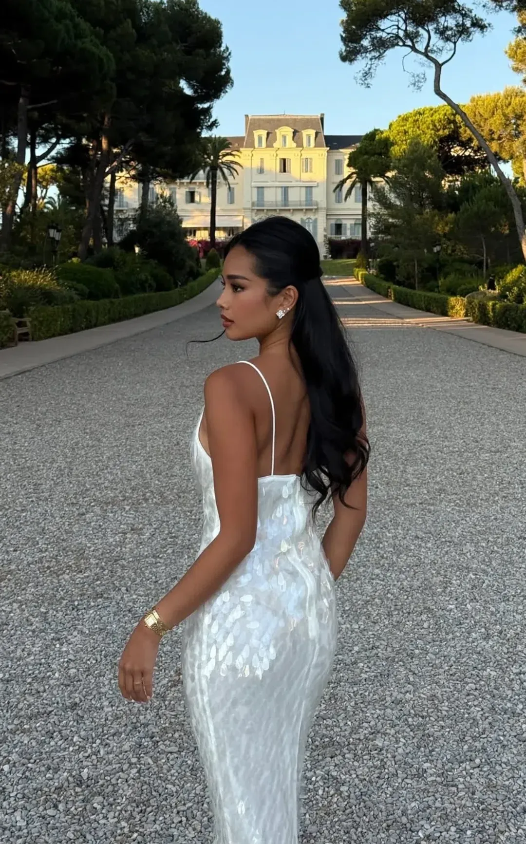 Misha Sapphire white gown size XS for rent on The Volte - main image