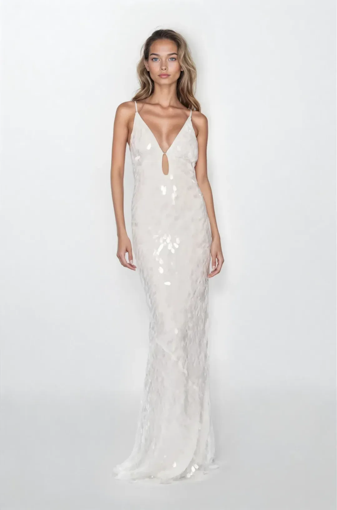 Misha Sapphire white gown size XS for rent on The Volte - main image