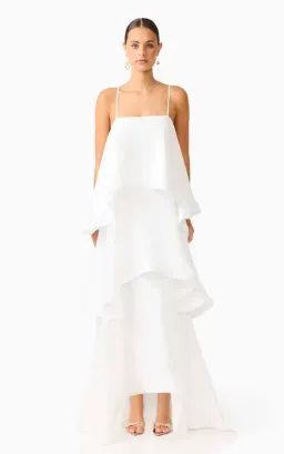 Elliatt Tilly Tiered Maxi Dress in White for rent on The Volte - image 1