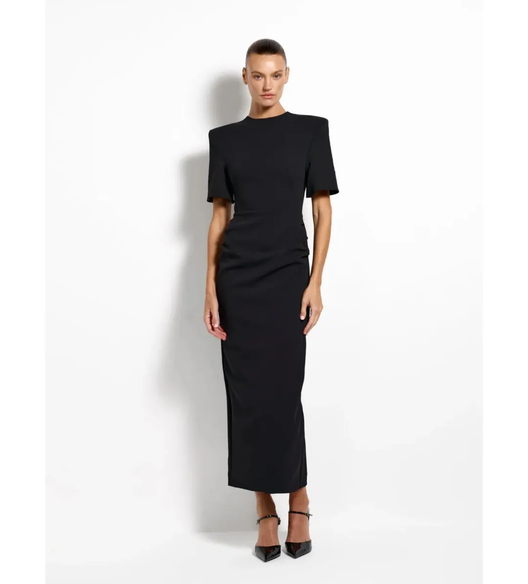 Effie Kats Evie Midi Dress in Black Size AU8 for rent on The Volte - main image
